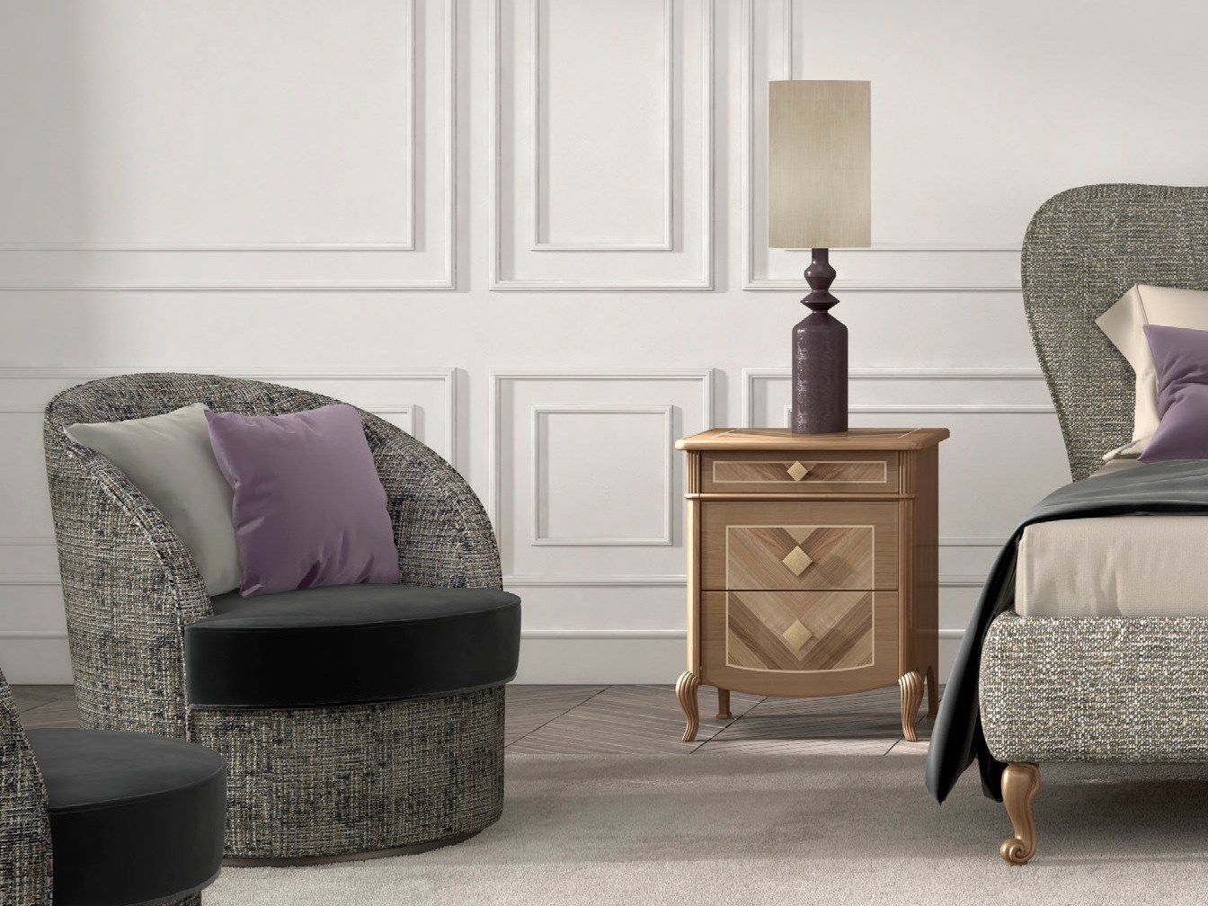 Деревянная тумбочка с ящиками CASA +39 Prestige 2 ARCH-00036672 - Вид №1