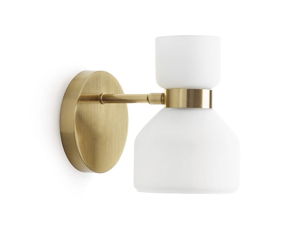 Поворотный настенный светильник из опалового стекла и латуни Miloox ARCH-00087872