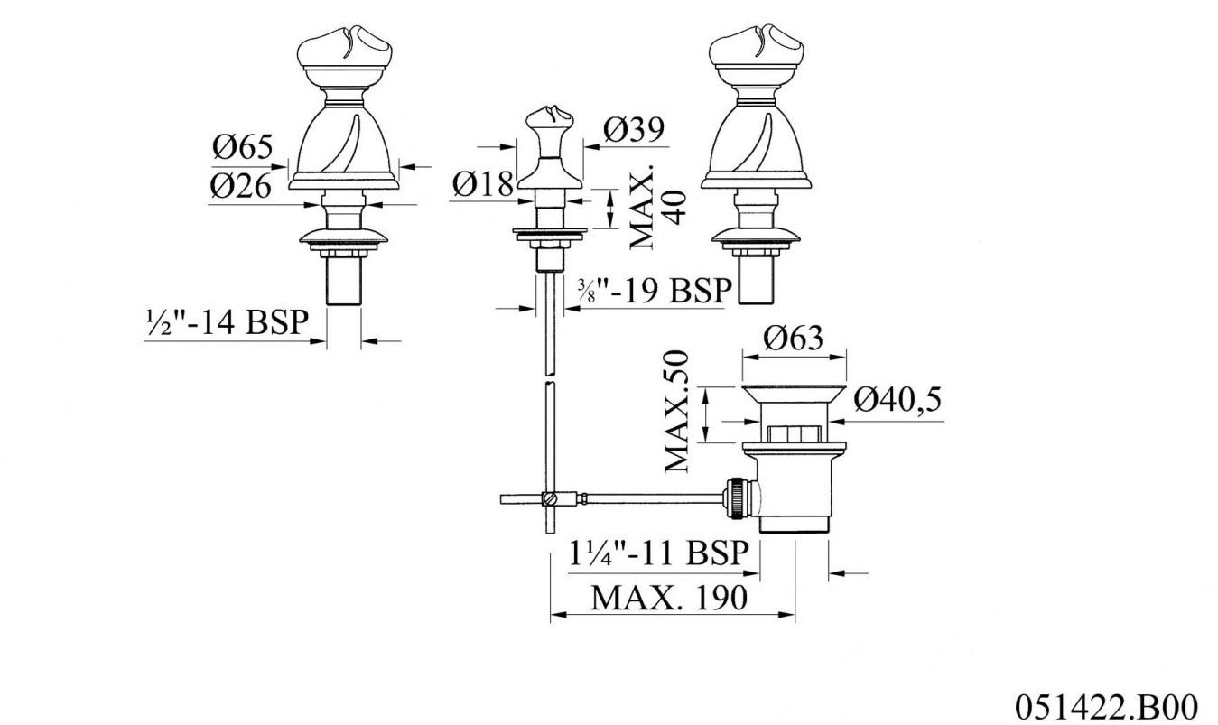 Bronces Mestre Смеситель для биде на 3 отверстия Oman sun-id-1387775 - Вид №1