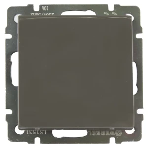 Выключатель встраиваемый Werkel 1 клавиша, цвет серо-коричневый