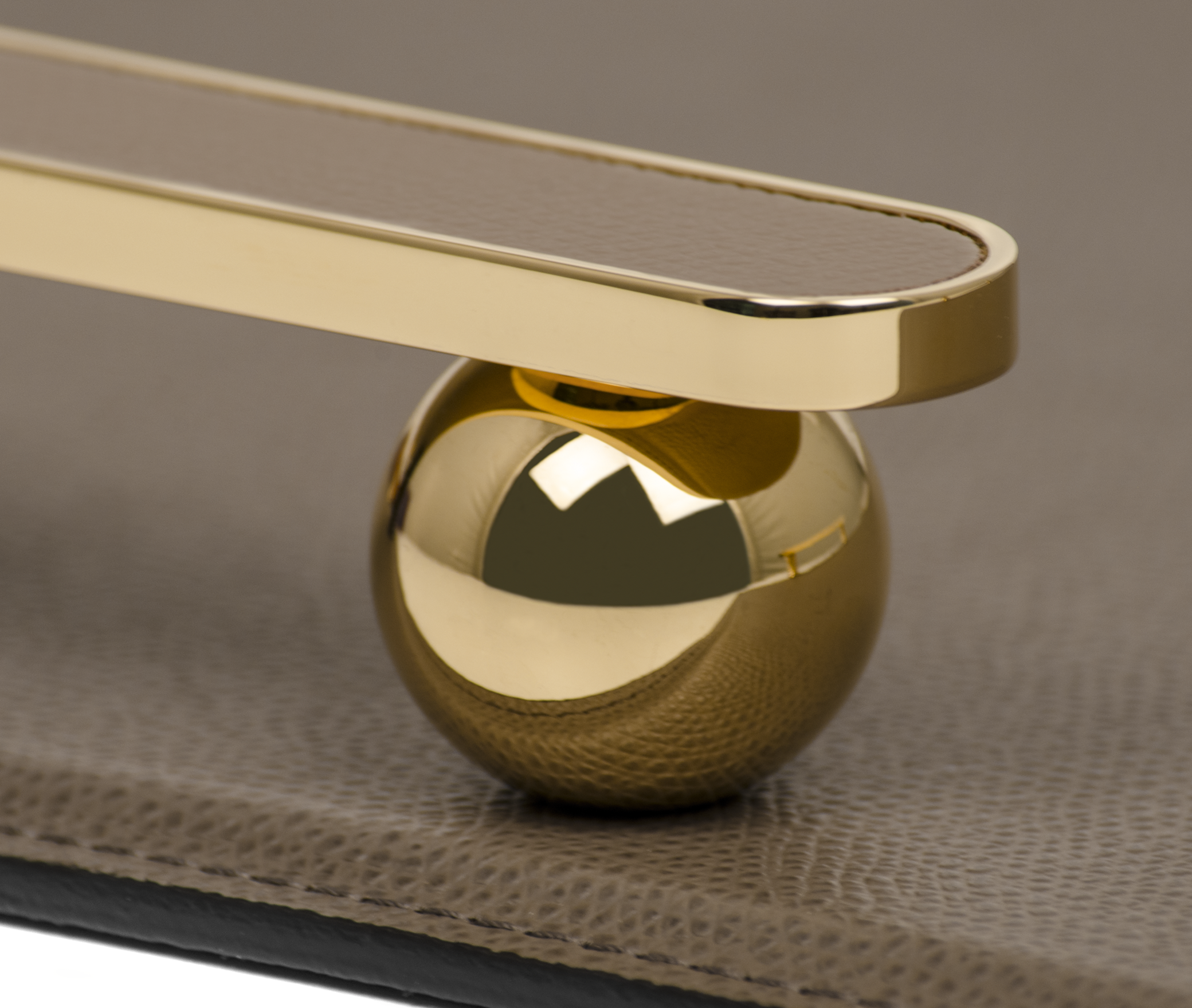 Поднос Памфили - 43,5X32 см/металл-хром/ари-кожа_тауп Pinetti 00.1906.061.048 - Вид №5