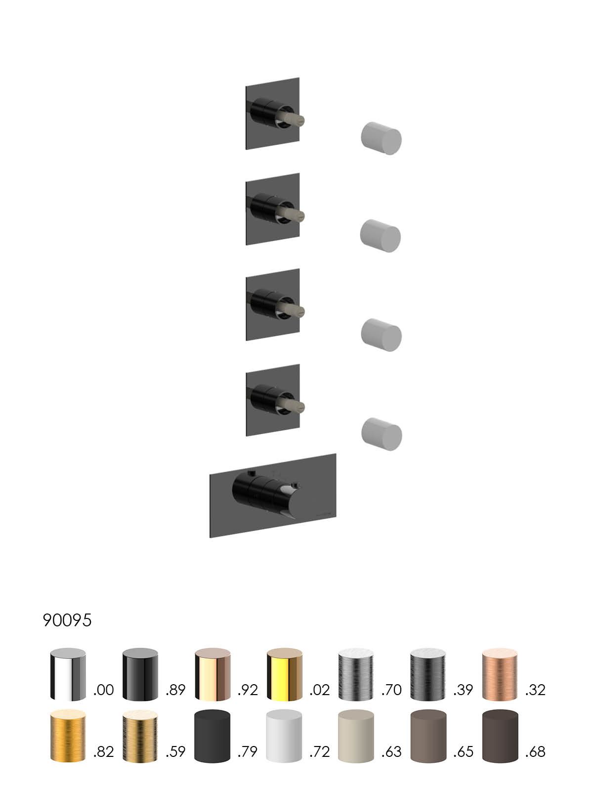 Термостатический смеситель для душа с 5 отверстиями Rubinetterie Frattini отдельная эстетика ARCH-00024890 - Вид №16