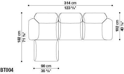 B&B Italia Outdoor Модульный угловой диван из ткани Butterfly sun-id-1421119 - Вид №9
