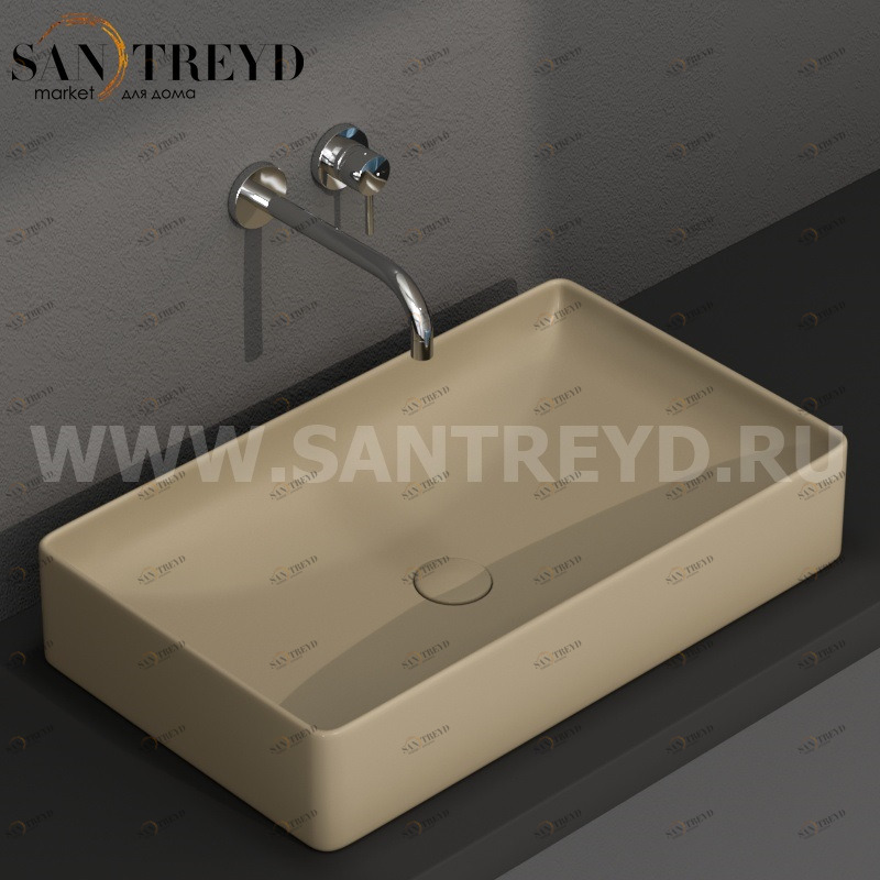 B6R63PA Накладная раковина на столешницу  прямоугольная Ceramica Globo T-EDGE