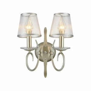 Бра настенное серебряное с 2 плафонами Darina FR2755-WL-02-BR FREYA CLASSIC 00-3957486 Серебро