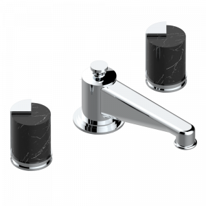 G2I-151M Смеситель устанавливаемый на борту раковины на три отверстия с донным клапаном. Для мрамора Thg-paris Le 9 Nero Marquina Хром