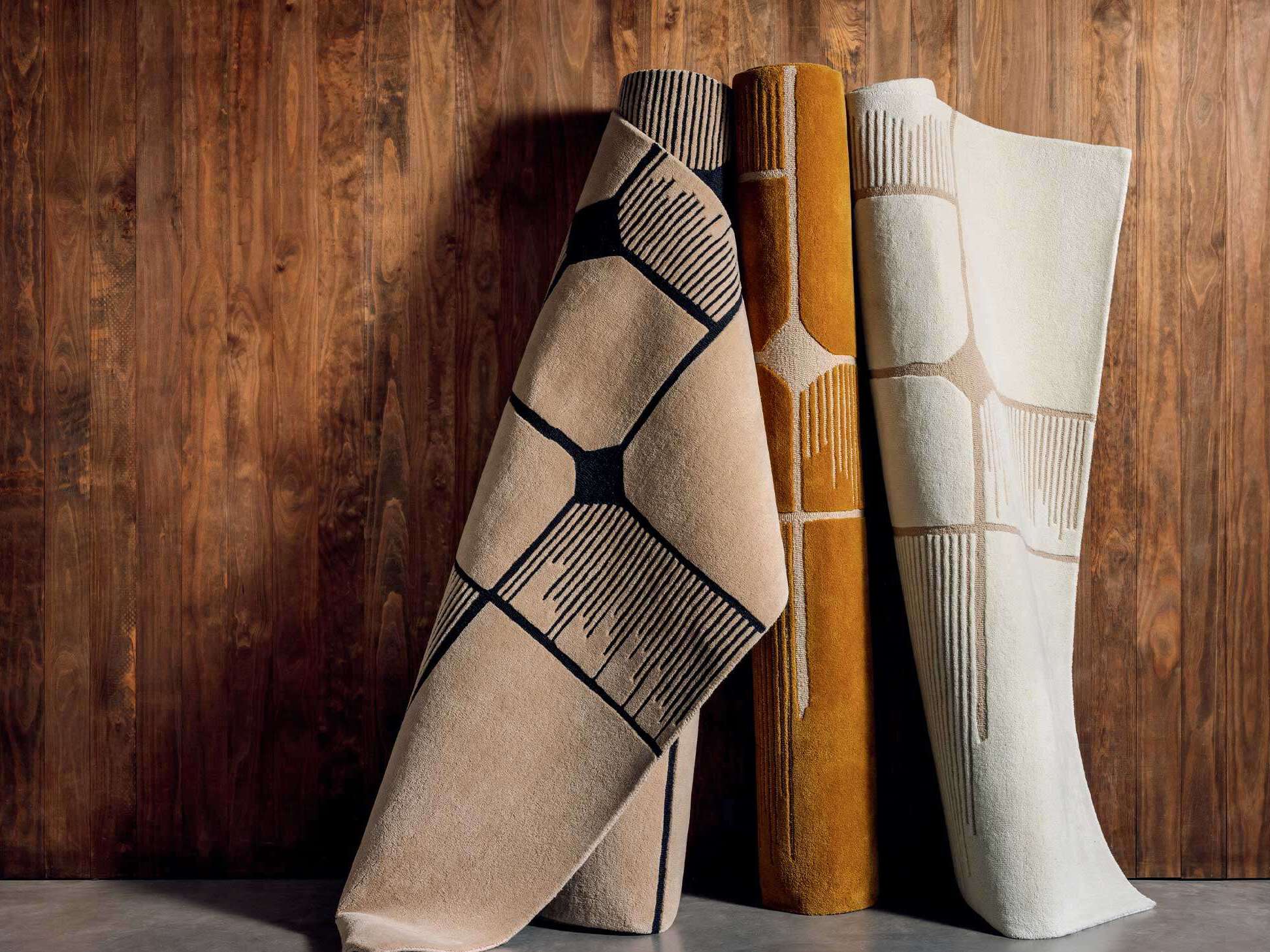 Ковер ручной работы из шерсти с геометрическим рисунком Élitis MARCEL ARCH-00049643 - Вид №1