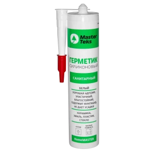 Герметик силиконовый Masterteks санитарный белый 260 мл уксусный