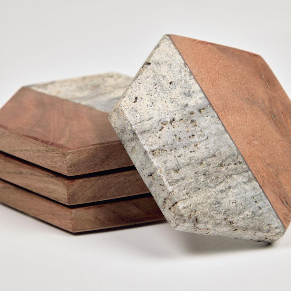 106386 Набор из 4 подставок из дерева и камня La Forma Sinai  - Вид №1