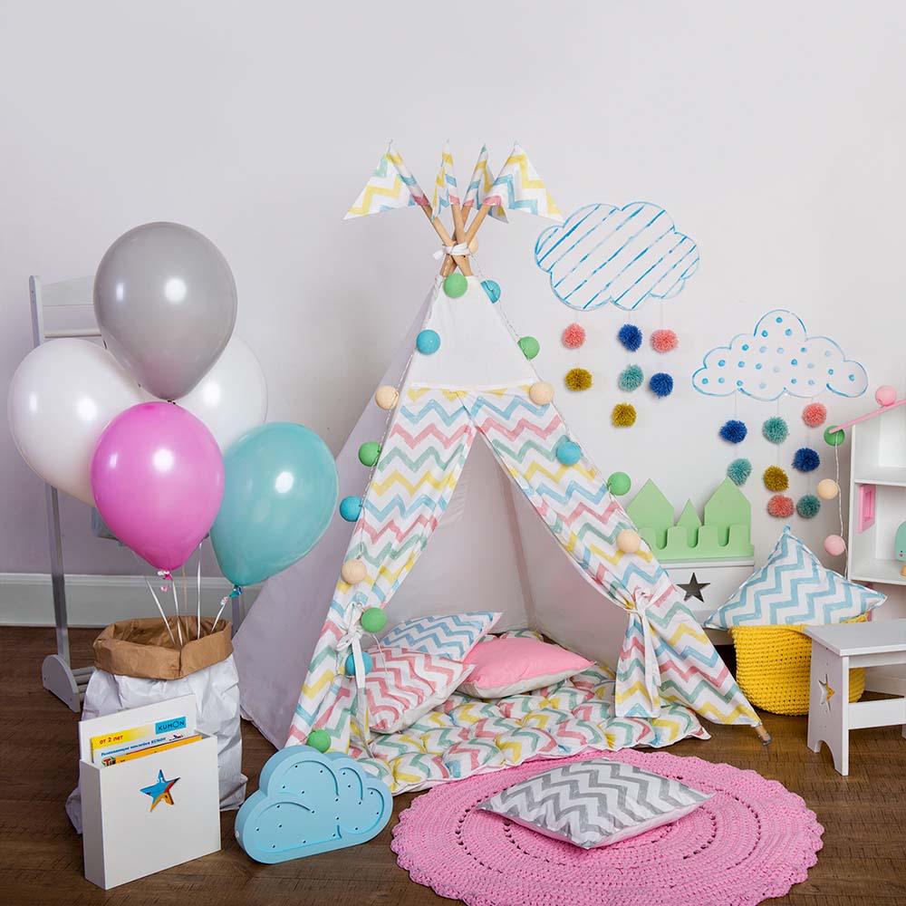 Коврик бомбон игровой Rainbow Zigzag VAMVIGVAM RAINBOW ZIGZAG 281565 Розовый Santreyd  - Вид №5