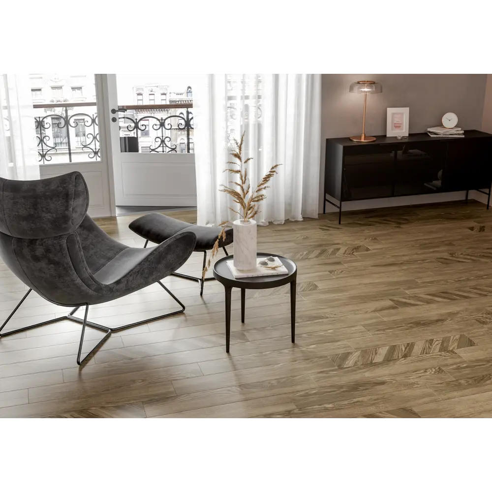 Керамогранит Golden Tile Wood Chevron left 15x90 см 1.08 м² цвет коричневый 82731863 STLM-2140293 WoodChevron - Вид №4