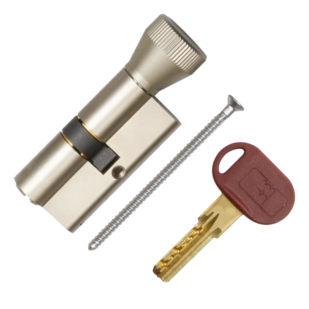 Цилиндр Mottura Project DPC1F5151 S3, 46x10x46 мм, ключ/вертушка, цвет никель STLM-2140790 - Вид №1