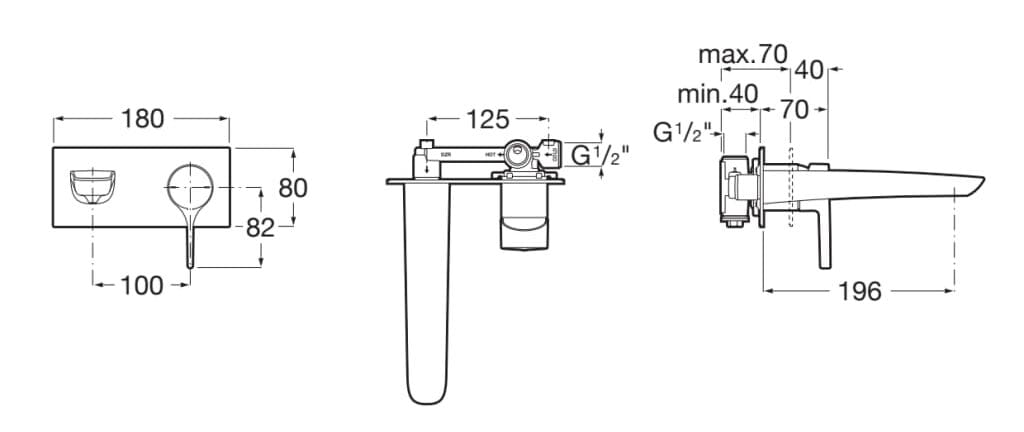 Латунный смеситель для раковины с 2 отверстиями Roca Insignia ARCH-00112130 - Вид №4