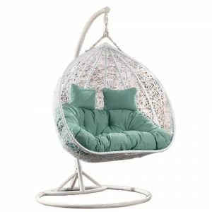 Подвесное кресло из искусственного ротанга 75 см белое Afina White&Green AFINA  00-3881233 Белый;зеленый