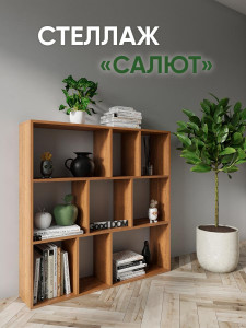 90661032 Стеллаж 110x100x24 см ЛДСП цвет орех нагрузка на полку до 10 кг STLM-0327391 GOOD-ДОМ