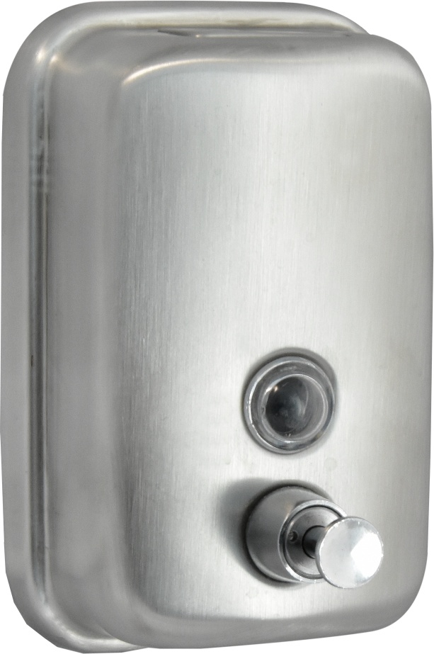 2512.031 Дозатор для жидкого мыла из нерж стали матовый антивандальный ТМ 801ML Solinne Puff  - Вид №1