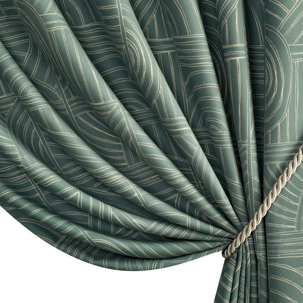 Штора на ленте Римини 160x260 см цвет зеленый GARDEN STLM-2125619