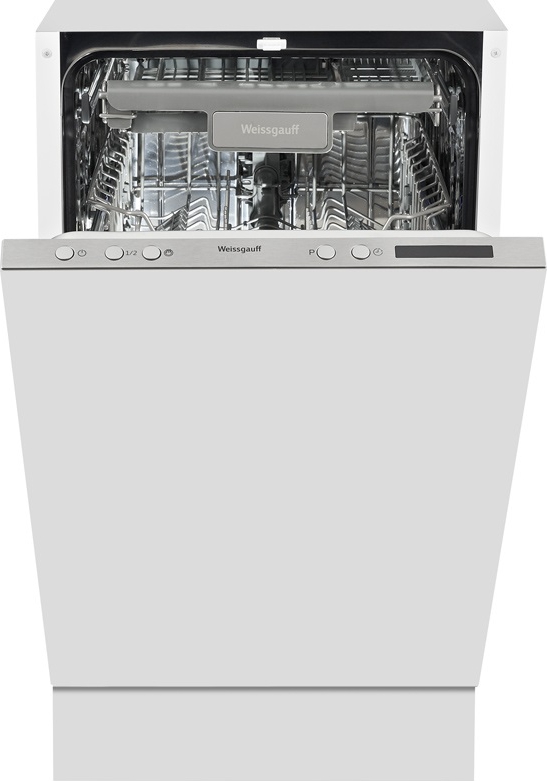BDW 4140 D Узкая, 81.5x44.8x55 см, 10 комплектов, 7 программ:авто, интенсивная, нормальная, экономичная, стекло, 1час, быстрая, электронное управление, led индикация и большой дисплей, регулировка корзины по высоте , корзина для столовых приборов, таймер Santreyd 