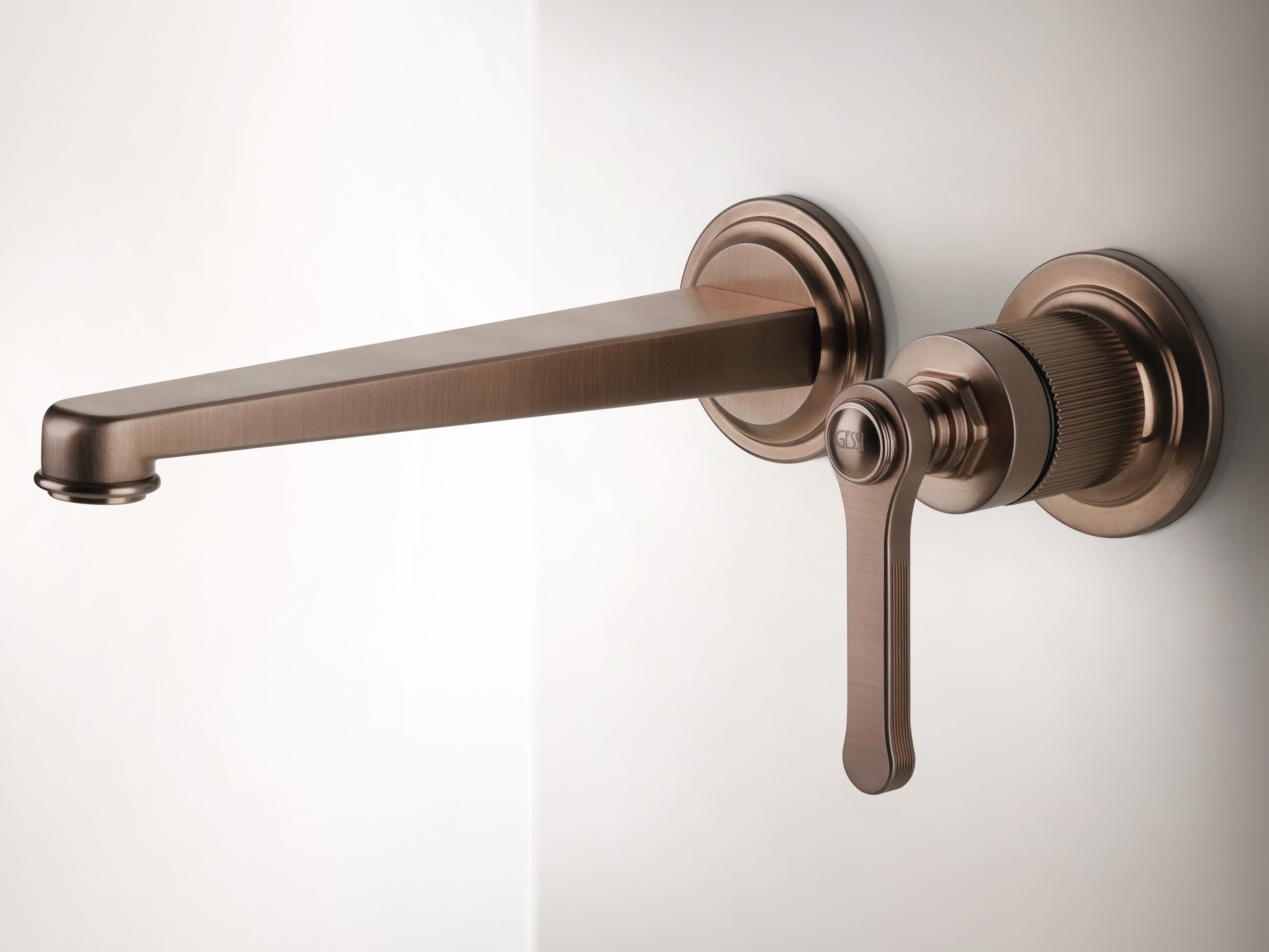 Металлический настенный смеситель для ванны с 2 отверстиями Gessi Venti20 ARCH-00143234