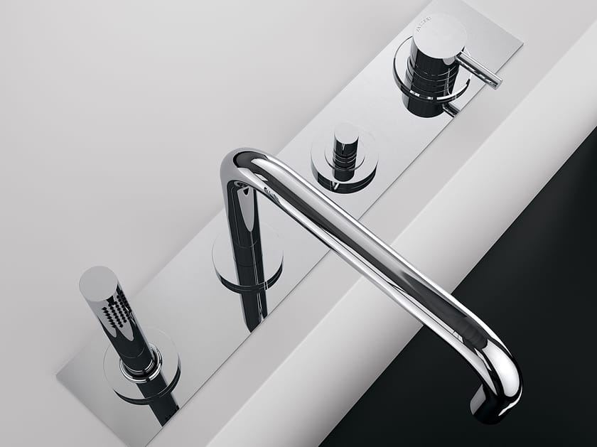 Однорычажный набор для ванны с 4 отверстиями и ручным душем Zazzeri мода ARCH-00096495