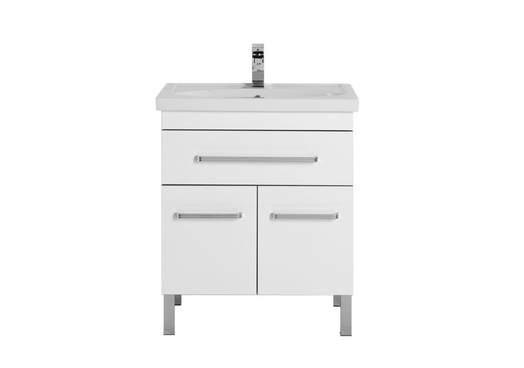 Тумба с раковиной Aquanet Сиена 70 белый (напольный 1 ящик 2 дверцы) 0018922300185343 - Вид №2