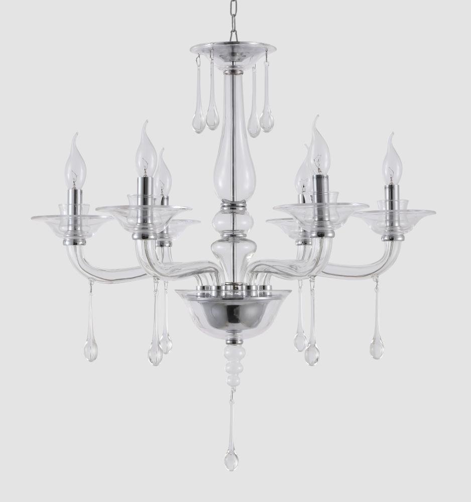 Подвесная люстра Crystal Lux Monica SP6 Chrome/Transparent CRYSTAL LUX ДИЗАЙНЕРСКИЕ, MONICA 220564 Хром  - Вид №1