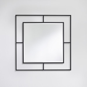 8109.BRB Зеркало интерьерное Nico Black Square Рамка Метал Deknudt Mimic