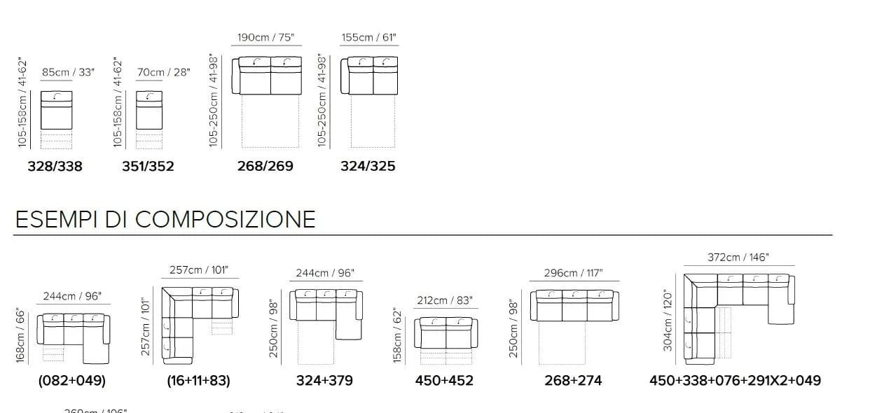 Ткань диван Natuzzi Italia Диез ARCH-00080495 - Вид №7