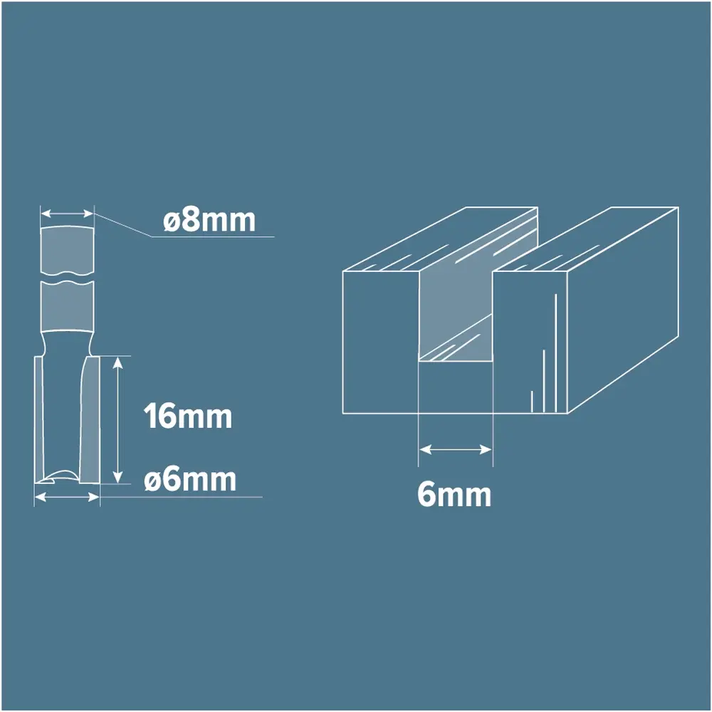 Фреза пазовая прямая Brigadier, D6х16 мм STLM-2103278 - Вид №3