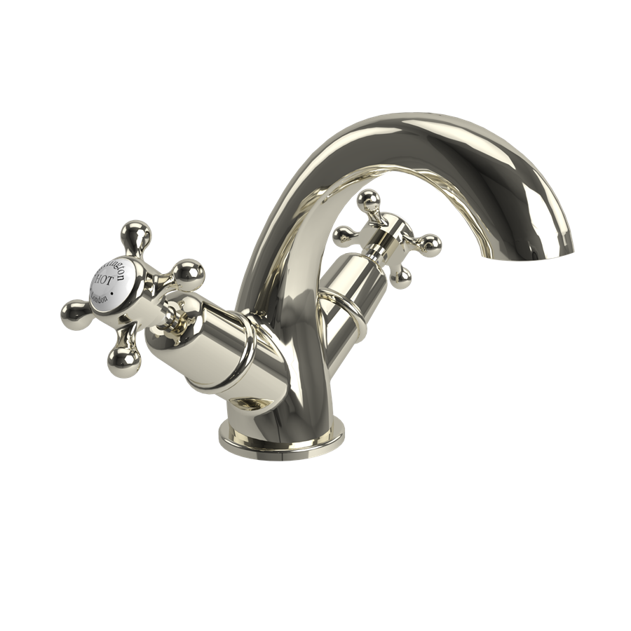 Burlington Claremont Смеситель для раковины Claremont Mono Четверть оборота с белым акцентом в золоте CL45-QT GOLD  - Вид №3