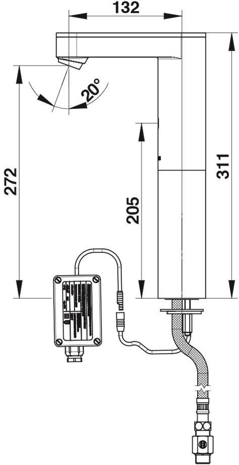Бесконтактный кран, высокий, питание от сети Presto SO'O 56231 56231.0 - Вид №1