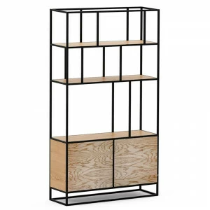 Стеллаж черный, темный дуб Makella new black INTELLIGENT DESIGN СТЕЛЛАЖ MAKELLA 260787 Коричневый;черный