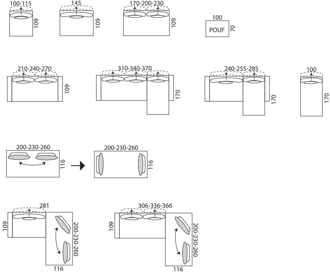 Gobbo Salotti Модульный диван на санках из ткани sun-id-1394014 - Вид №25