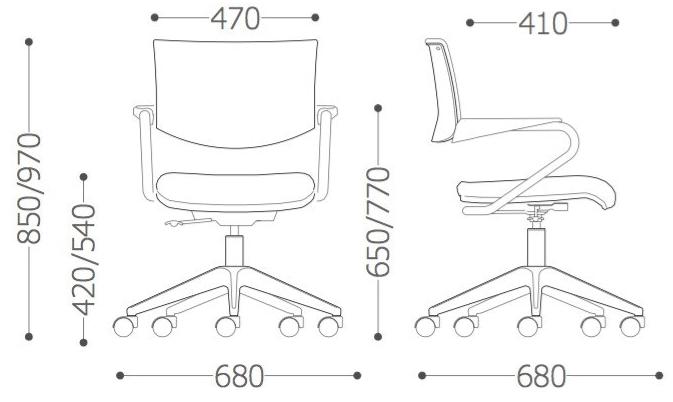 VAGHI Вращающийся стул с металлическим каркасом и тканевым сиденьем Morea comfort guest Cboeb/cboex/cmonl - Вид №7