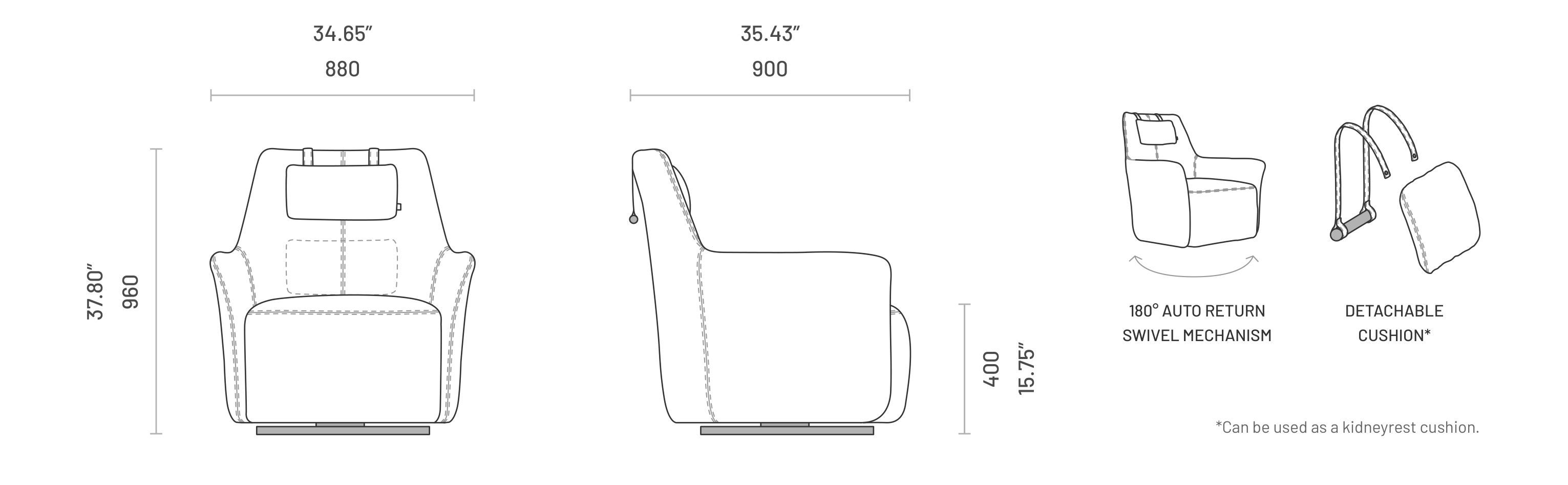 Тканевое кресло с подголовником Domkapa Александр ARCH-00064667 - Вид №9