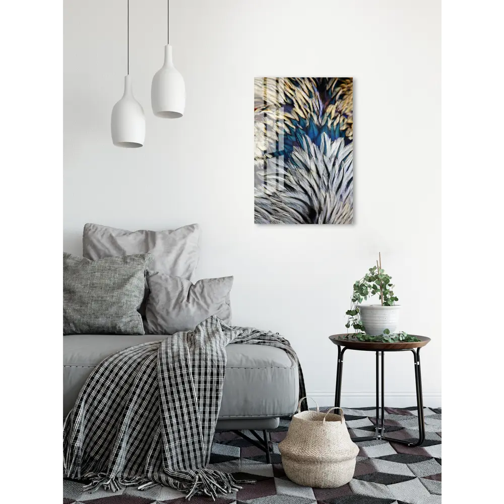 Картина на стекле «Перо» 40x60 см цвет белый/голубой 82977327 STLM-2035991 ARTABOSKO  - Вид №4