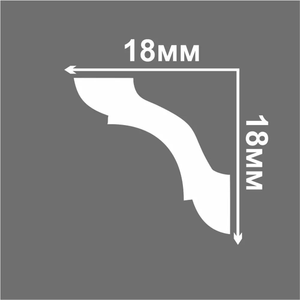 Плинтус потолочный полистирол Inspire С36/25 белый 18x18x2000 мм 82331857 STLM-2018805  - Вид №2