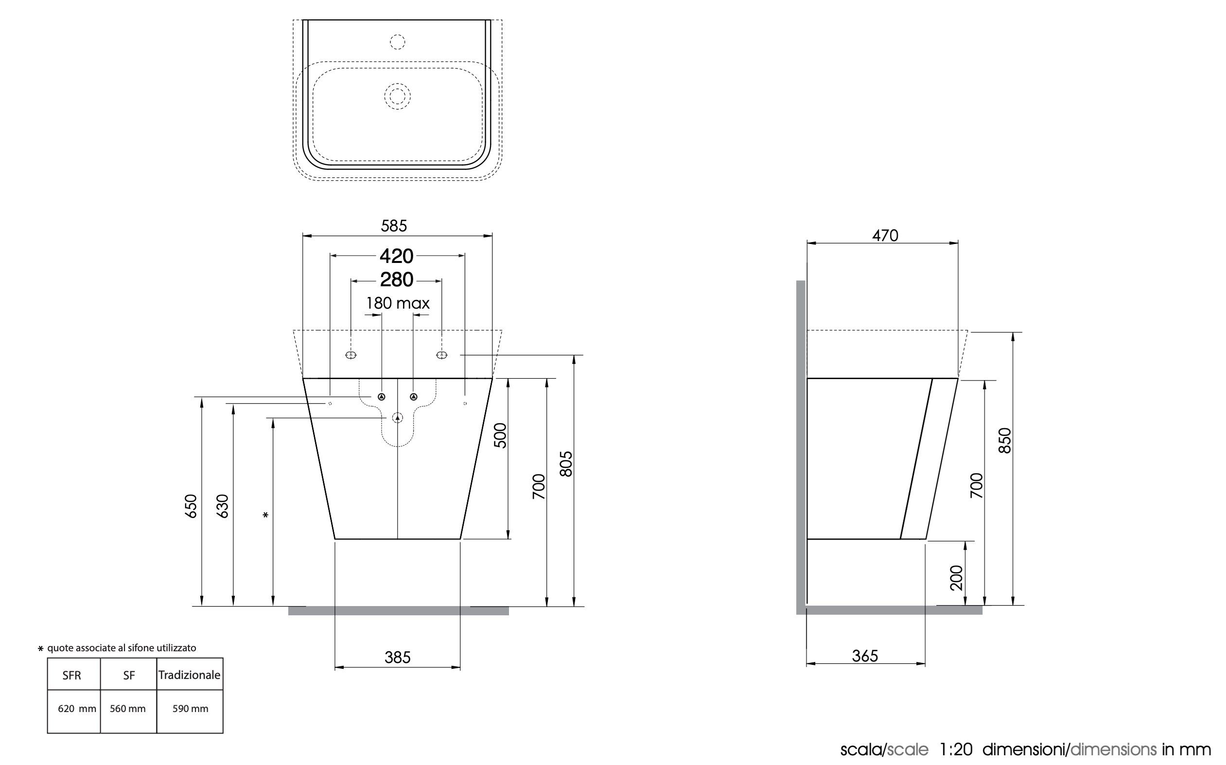 Подвесной умывальник Azzurra Ceramica Сборка ARCH-00116796 - Вид №3