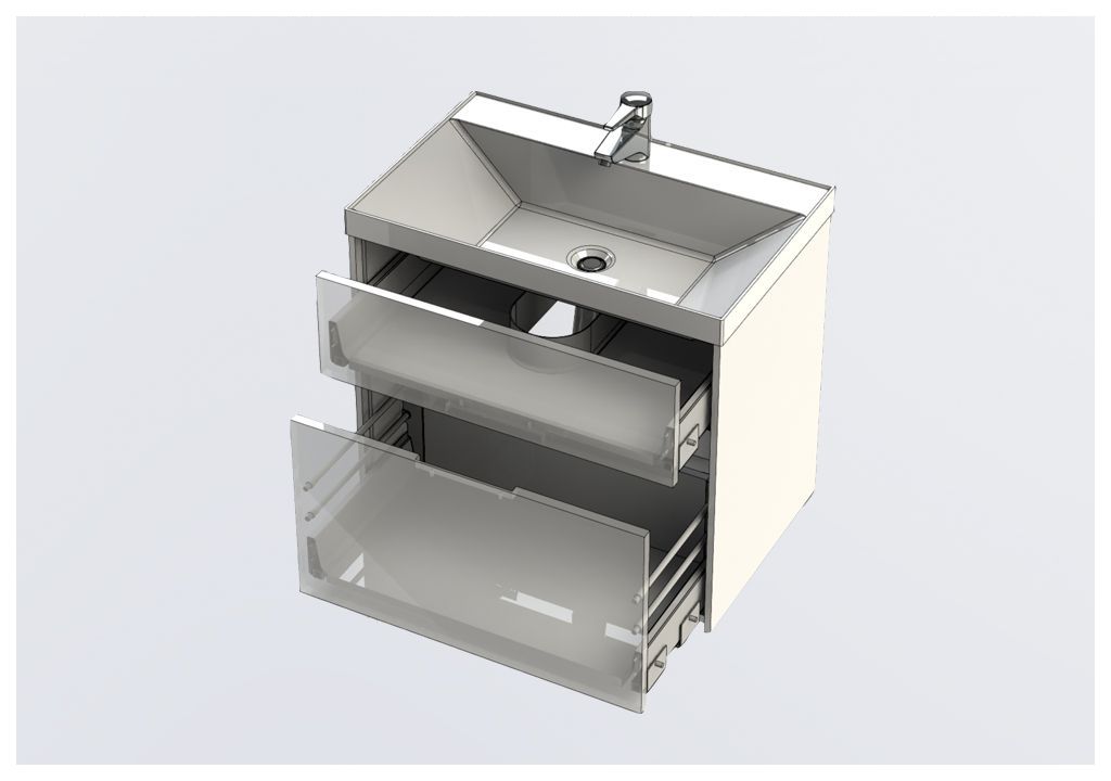 Тумба под раковину Aquanet Латина 70 белый (2 ящика) sun-id-270561 - Вид №4