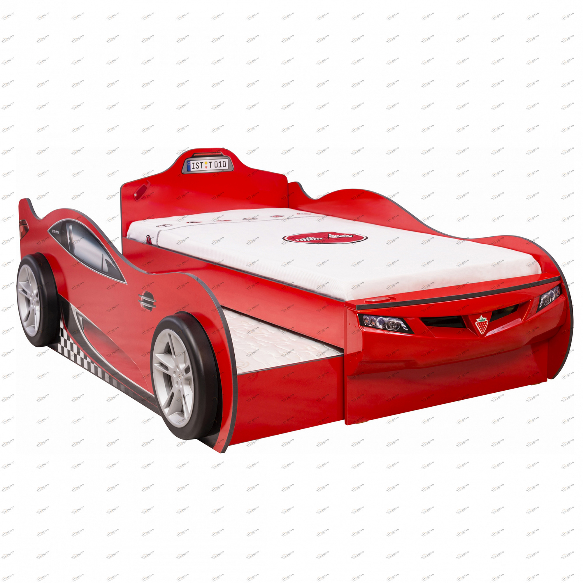 Кровать-машина выдвижная 90х190 см красная Coupe CILEK  00-3832128 Красный Santreyd 