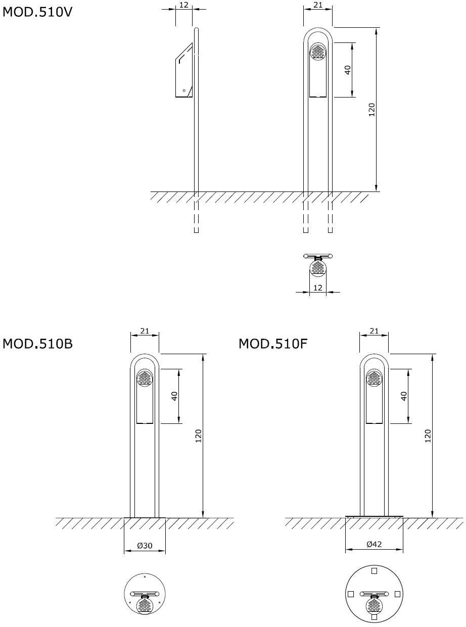 Euroform W Пепельница с металлическим полом для общественных мест  510, 511  - Вид №6