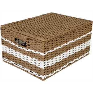 Корзина с крышкой Storidea HXL21.342 M 28x18x38 см 19 л бумага цвет коричневый