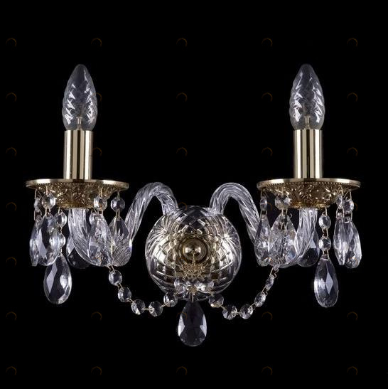 Бра Bohemia Ivele 1600/2/G BOHEMIA IVELE СВЕЧА 077388 Золото;прозрачный 