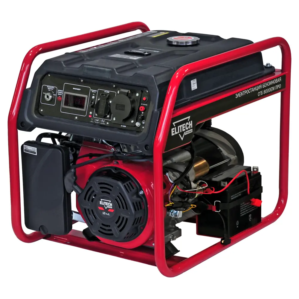 Генератор бензиновый Elitech СГБ8000ЕМПРО, 6.5 кВт STLM-2038622