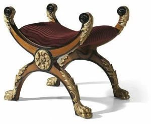 OAK Пуф из красного дерева с обивкой Galleria