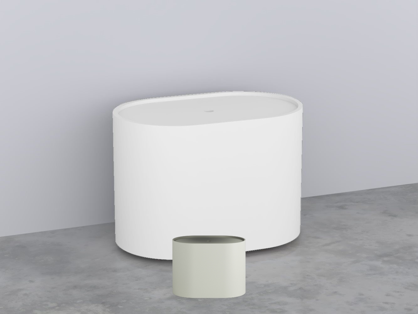 ELOOL-PM Пуф овальный из материала Livingtec на 4-х колесиках, с крышкой деревянной шпонированной cielo Elle Ceramica Cielo 