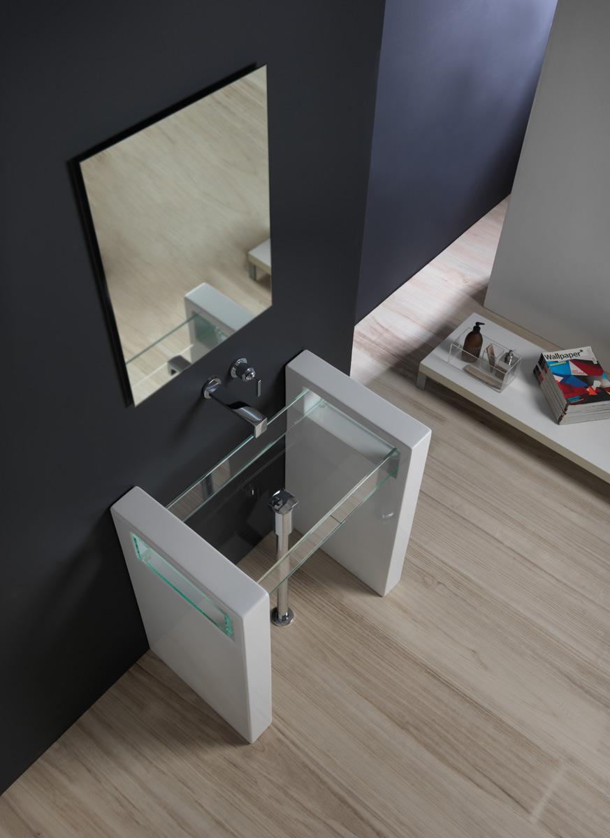 GLLACOL120BW2 Напольная раковина стоящая GSG CERAMIC GLASS - Вид №3