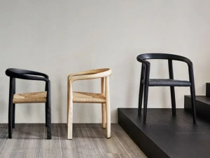 Molteni & C. Стул с подлокотниками из дерева и веревки Heritage