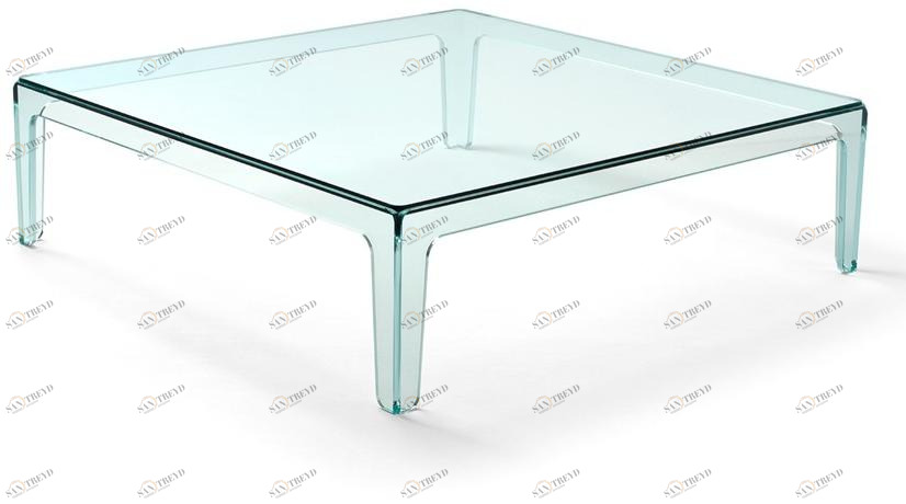 EPÒNIMO Низкий квадратный журнальный столик из флоат-стекла  Gh001 