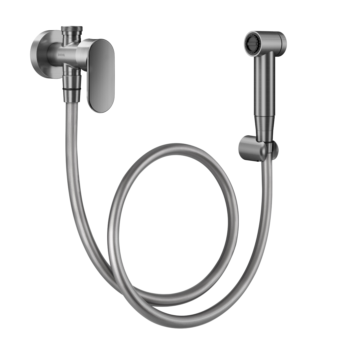 00886370 Гигиенический душ с краном и краном с матовым никелевым спусковым крючком Docol DOCOL KAILA 
